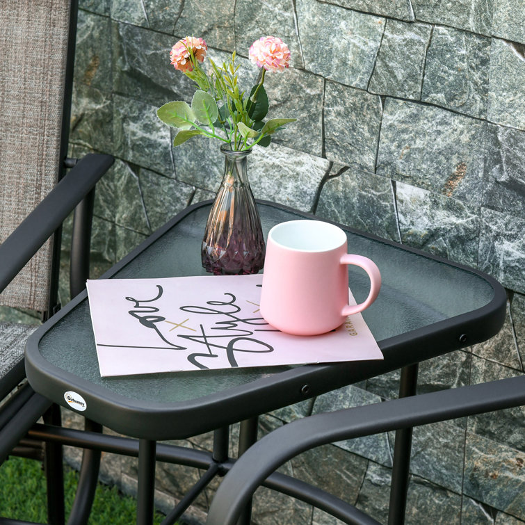 Ophelia & Co. Outdoor Glider Chairs With Coffee Table Wayfair